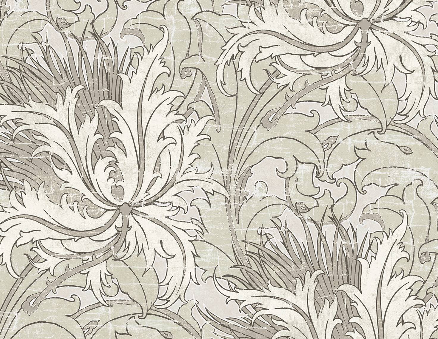 NextWall Lunar Rock & Pale Oak Floral Folly Peel and Stick Wallpaper