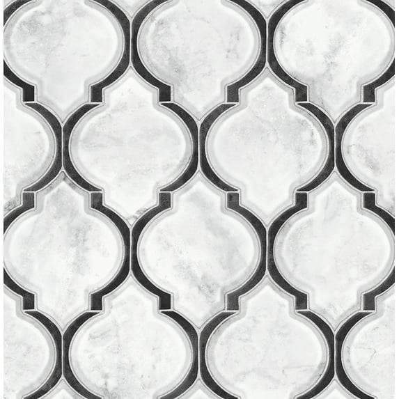 NextWall Marbled Ogee Peel and Stick Wallpaper