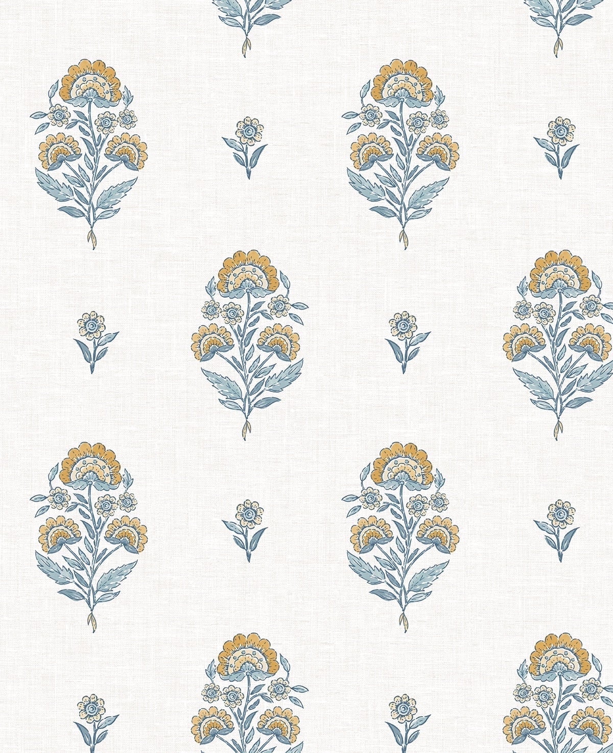 NextWall Marigold & Seabreeze Floral Spot Premium Matte Non-Woven Peel and Stick Wallpaper - 20.5 in. W x 18 ft. L Roll