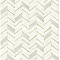 thumbnail image 1 of NextWall Metallic Gold & Pearl Gray Chevron Marble Tile Peel and Stick Wallpaper, 1 of 8