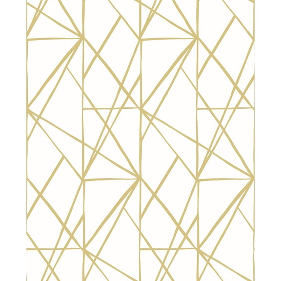 NextWall Metallic Gold Quartz Geo Peel and Stick Wallpaper