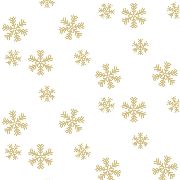 NextWall Metallic Gold Snowflakes Peel and Stick Wallpaper