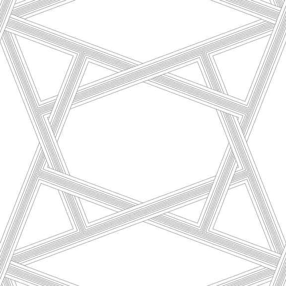 NextWall Metallic Silver Crossroads Geo Peel and Stick Wallpaper