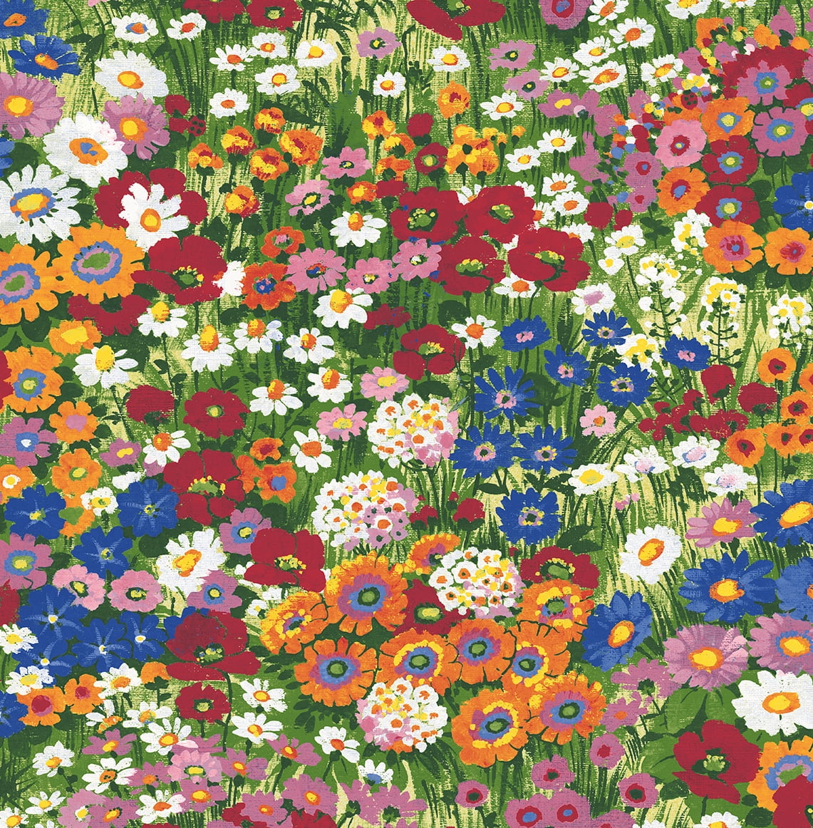 Multicolored Vinyl Floral Meadow Peel and Stick Wallpaper Roll