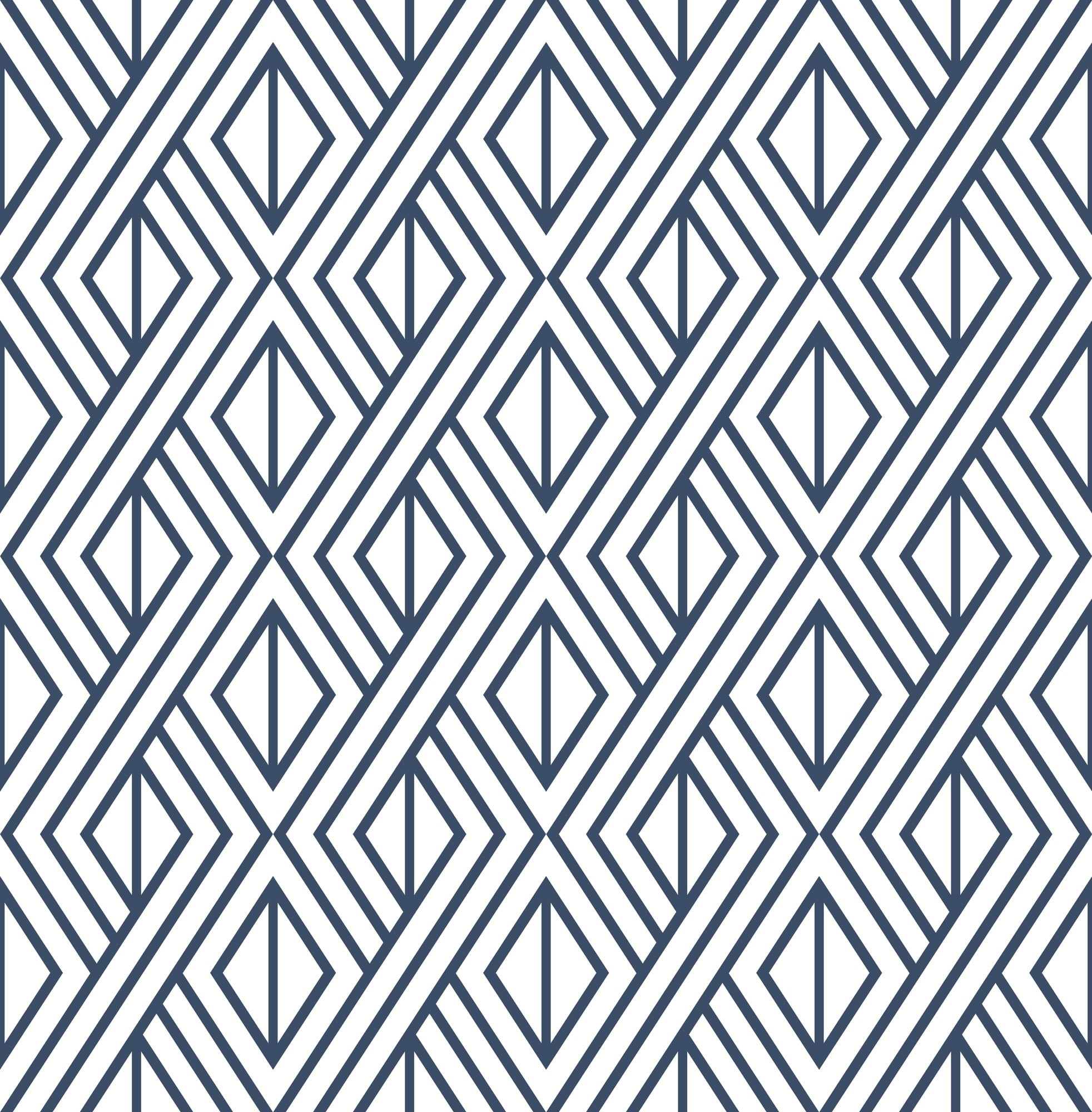 NextWall NW30106 Diamond GeometricNavy Blue Peel & Stick Wallpaper