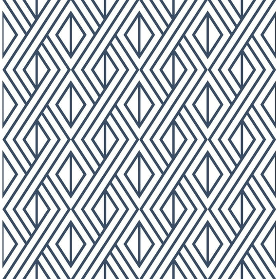 NextWall NW30106 Diamond GeometricNavy Blue Peel & Stick Wallpaper