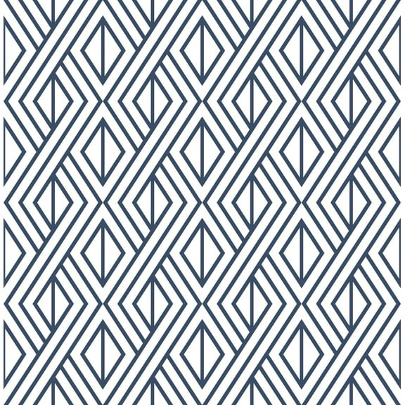 NextWall NW30106 Diamond GeometricNavy Blue Peel & Stick Wallpaper