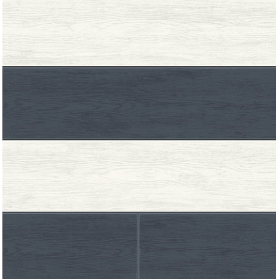 NextWall Navy Blue Two Toned Shiplap Peel and Stick Wallpaper