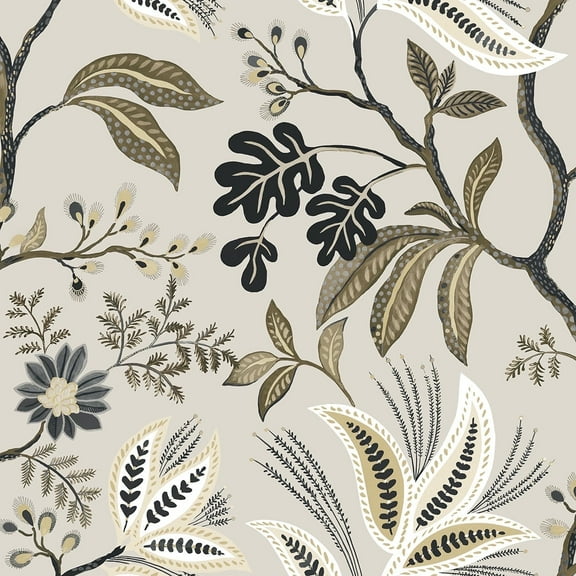 NextWall Neutral Forest Flourish Peel and Stick Wallpaper - 27 in. W x 18 ft. L Roll