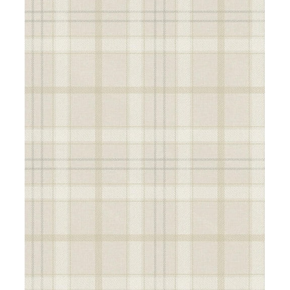 NextWall Neutral Tailor Plaid Peel and Stick Wallpaper - 20.9 in. W x 18 ft. L Roll