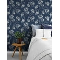 thumbnail image 1 of NextWall One O'Clocks Botanical Peel and Stick Wallpaper (Denim Blue), 1 of 7