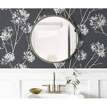 NextWall One O'Clocks Botanical Peel and Stick Wallpaper (Light Blue)
