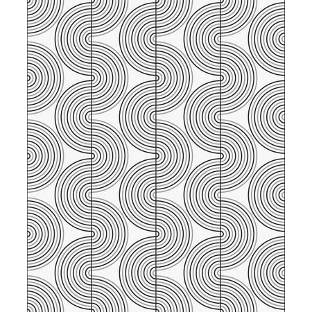 NextWall Onyx & Metallic Silver Zen Geo Peel and Stick Wallpaper