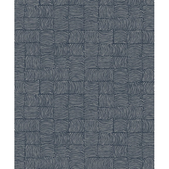 NextWall Organic Squares Geometric Peel and Stick Wallpaper (Blue Denim)