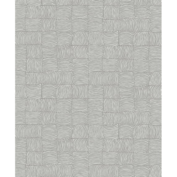 NextWall Organic Squares Geometric Peel and Stick Wallpaper (Fog Grey)