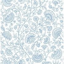 NextWall Paisley Trail Peel and Stick Removable Wallpaper Blue Bell