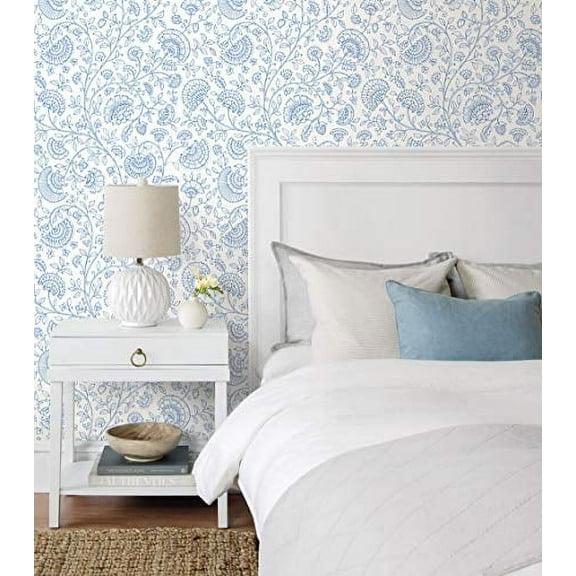 NextWall Paisley Trail Peel and Stick Wallpaper (Midnight Blue)