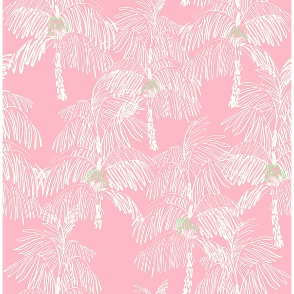 NextWall Palm Beach Peel and Stick Wallpaper Flamingo