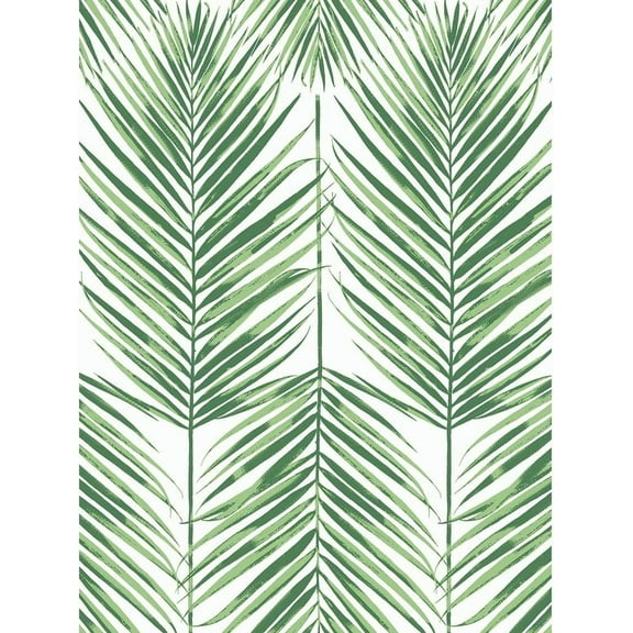 NextWall Paradise Palms Coastal Peel and Stick Wallpaper (Greenery)