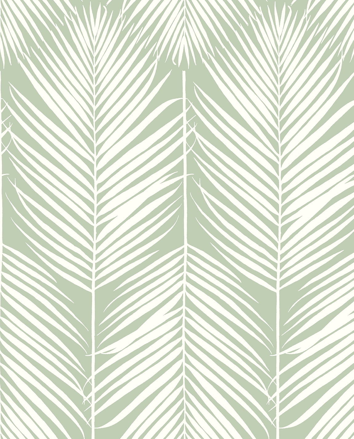 NextWall Pastel Green Palm Silhouette Peel and Stick Wallpaper