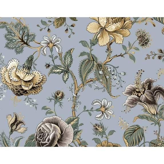 NextWall Periwinkle Sanibel Floral Trail Peel and Stick Wallpaper