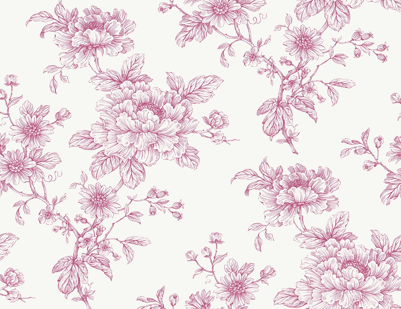 Pink Floral Self-Adhesive Vinyl Wallpaper Roll