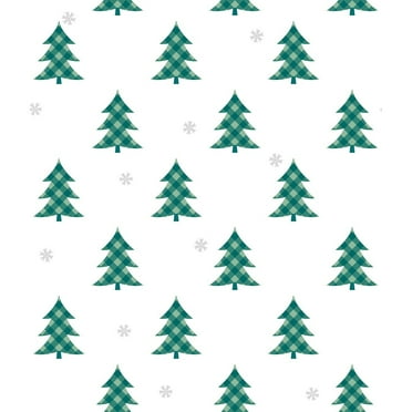 NextWall Plaid Pines Peel and Stick Wallpaper Evergreen & Metallic Silver