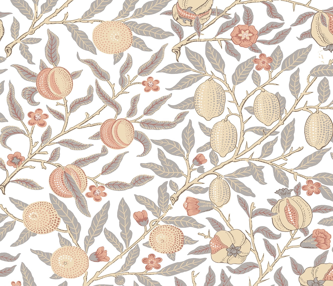 NextWall  Pomegranate Peel and Stick Wallpaper 20.9 in. W x 18 ft. L - Daydream Grey & Melon