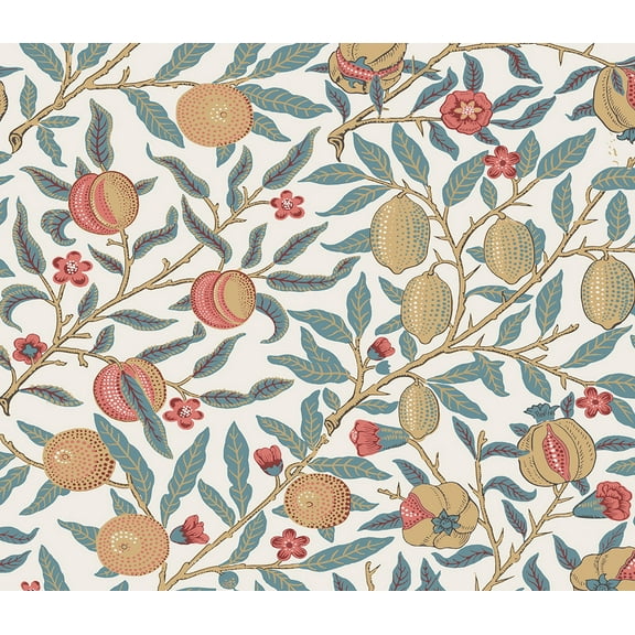 NextWall  Pomegranate Peel and Stick Wallpaper 20.9 in. W x 18 ft. L - Moonstone Blue & Light Ochre
