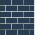 thumbnail image 1 of NextWall Retro Faux Subway Tile Peel and Stick Wallpaper (Navy Blue), 1 of 8