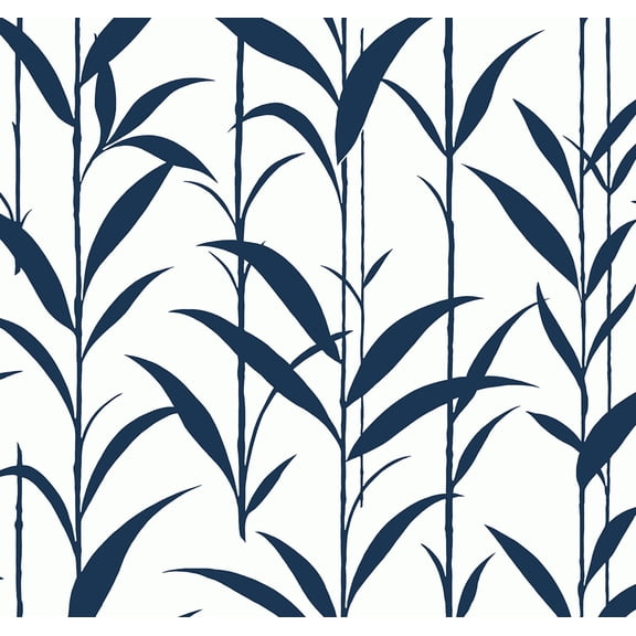 NextWall Royal Blue Bamboo Silhouette Peel and Stick Wallpaper