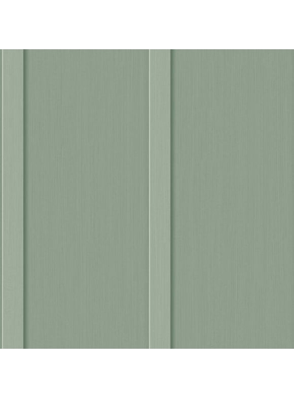 NextWall Sage Green Faux Board & Batten Peel and Stick Wallpaper