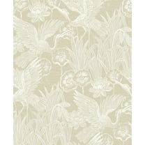 NextWall Sand Floral Heron Peel and Stick Wallpaper