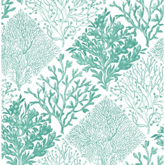 NextWall Seaweed Peel and Stick Wallpaper 20.5 in. W x 18 ft. L - Seaglass