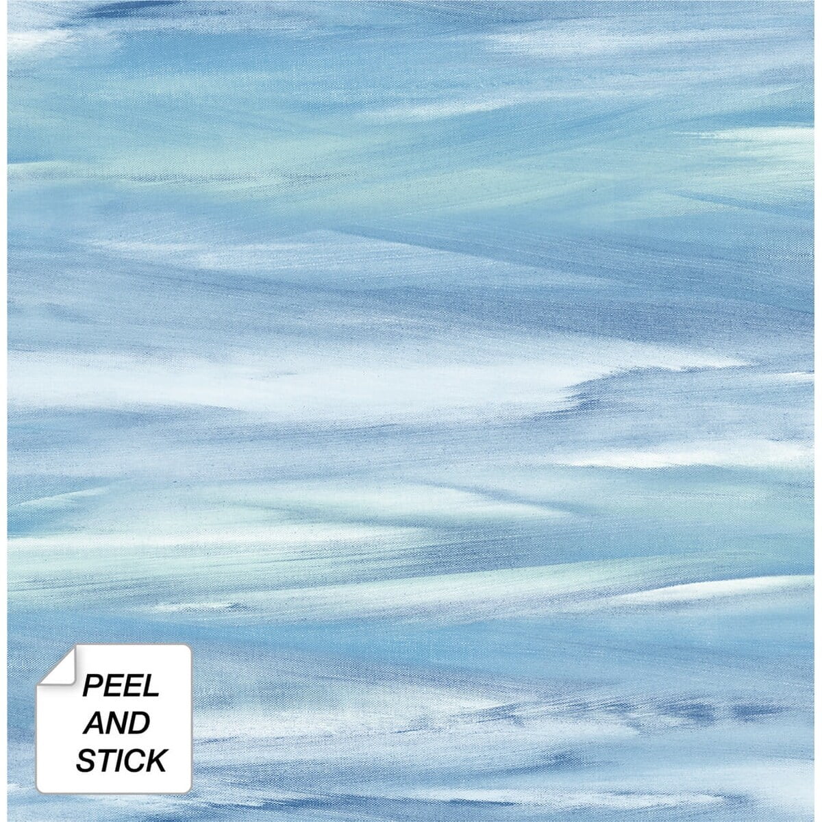 Sirius Brushstroke Blue Vinyl Peel and Stick Wallpaper Roll
