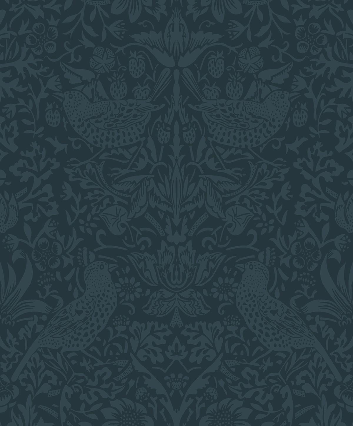 NextWall Slate Blue Tonal Bird Garden Peel and Stick Wallpaper - 20.9 in. W x 18 ft. L Roll