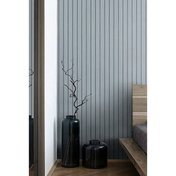 NextWall Stacy Garcia Home Faux Wooden Slats Peel and Stick Wallpaper (Blue Skies)