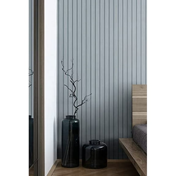 NextWall Stacy Garcia Home Faux Wooden Slats Peel and Stick Wallpaper (Blue Skies)