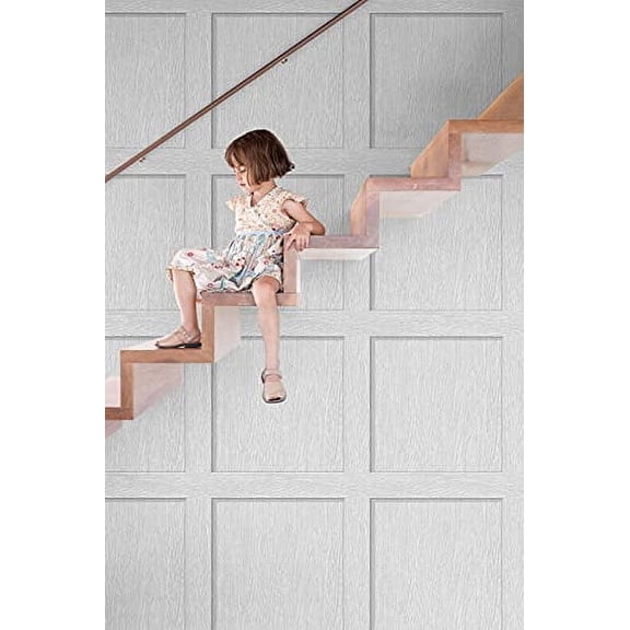 NextWall Stacy Garcia Home Squared Away Peel and Stick Wallpaper (French Grey)