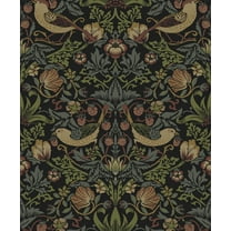 NextWall Strawberry Garden Vintage Peel and Stick Wallpaper (Black)