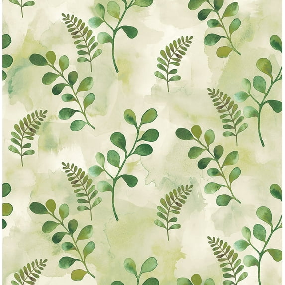NextWall Summer Fern Woodland Walk Peel and Stick Wallpaper