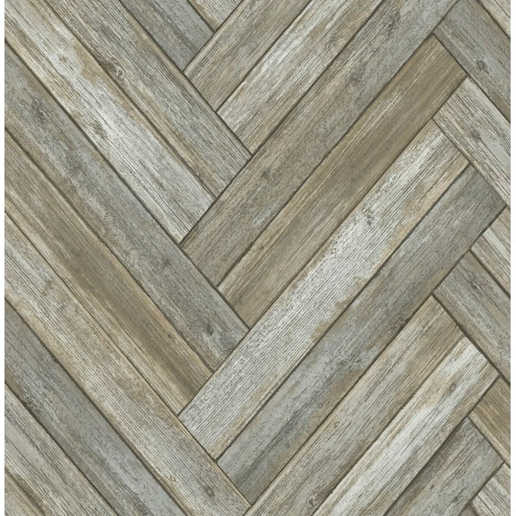NextWall Taupe & Beige Faux Chevron Wood Peel and Stick Wallpaper
