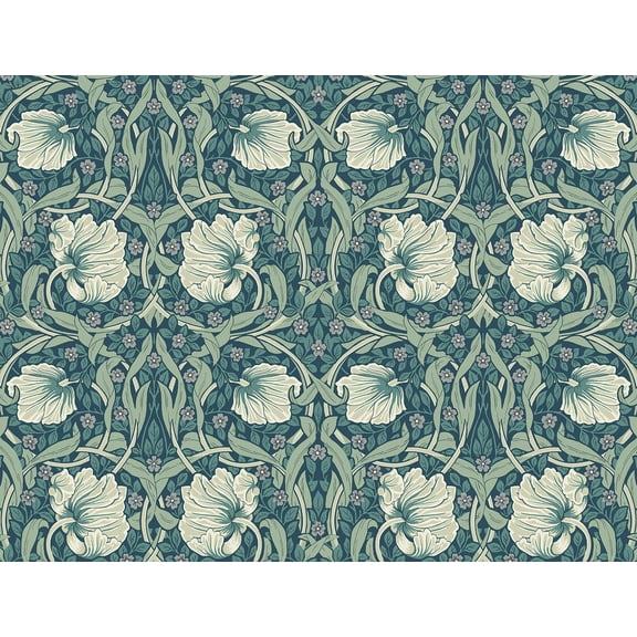 NextWall Teal & Sandstone Pimpernel Floral Peel and Stick Wallpaper