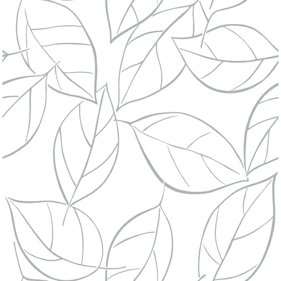 NextWall Tossed Leaves Peel and Stick Wallpaper (Daydream Gray)