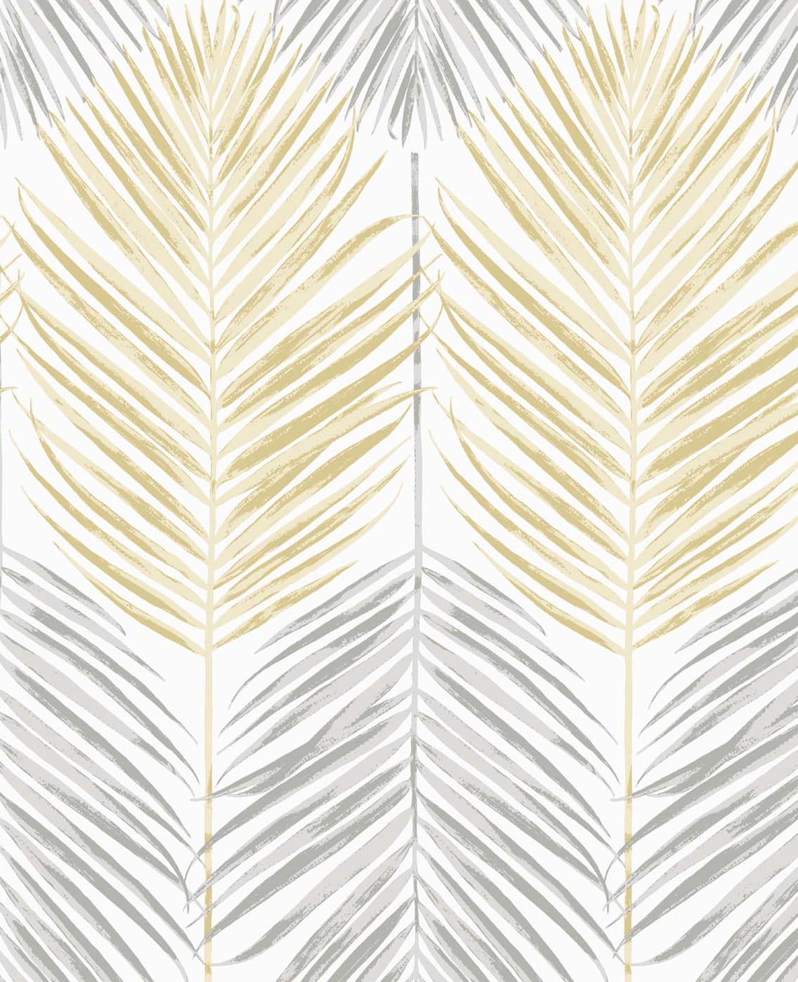 NextWall  Two Toned Palm Peel and Stick Wallpaper 20.5 in. W x 18 ft. L - Wheat & Daydream Grey