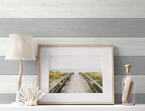NextWall Two Toned Shiplap Peel and Stick Wallpaper (Navy Blue)