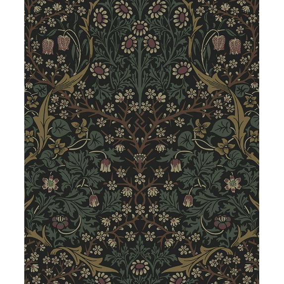 NextWall Victorian Garden Floral Peel and Stick Wallpaper 20.9 in. W x 18 ft. L - Blacksmith & Cliffside