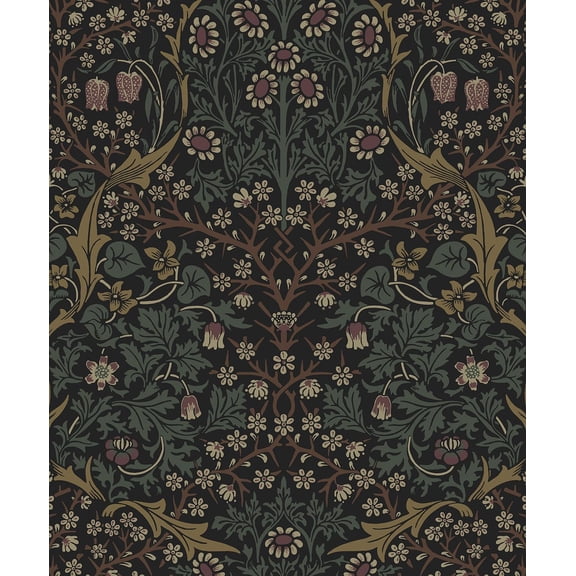 NextWall Victorian Garden Floral Peel and Stick Wallpaper (Blacksmith & Cliffside)