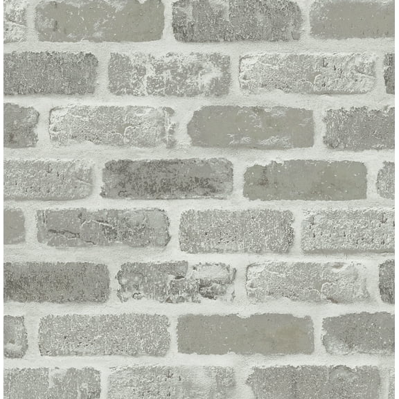 NextWall  Washed Brick Peel and Stick Removable Wallpaper Pumice Stone