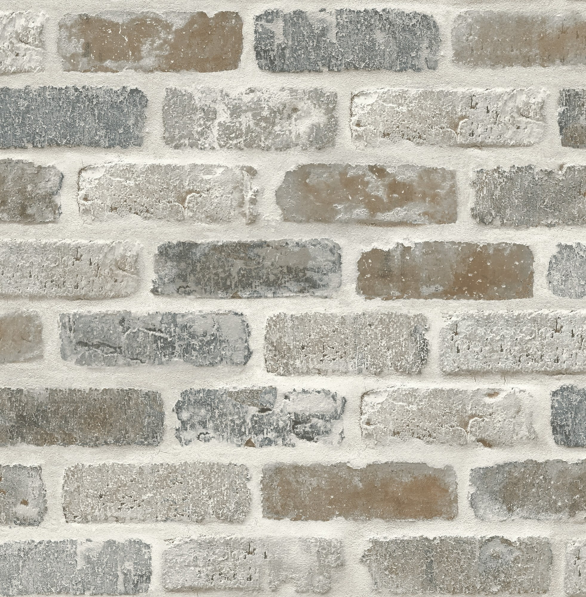 Gray and Brown Faux Brick Peel and Stick Wallpaper